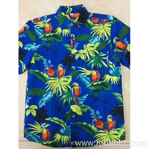 Men Hawaiian Beach Shirt Custom Polyester printing hawaii shirt Factory